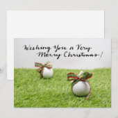Cartes Pour Fêtes Annuelles Golf Noël thème pour golfeur (Devant / Derrière)