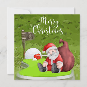 Cartes Pour Fêtes Annuelles Golf Père Noël avec sapin de Noël cadeau pour Golf