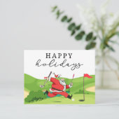 Cartes Pour Fêtes Annuelles Golf Père Noël golfeur joyeuses Fêtes  Fête Ca (Debout devant)