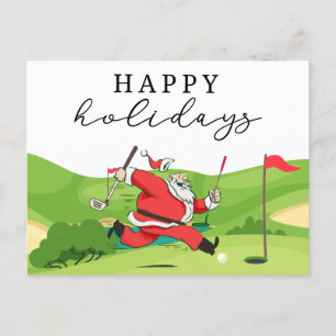 Cartes Pour Fêtes Annuelles Golf Père Noël golfeur joyeuses Fêtes Fête de Noë
