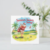 Cartes Pour Fêtes Annuelles Golf Père Noël Noël (Debout devant)