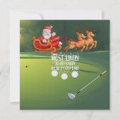 Cartes Pour Fêtes Annuelles Golf Plus de chances de frapper Père Noël avec bal (Devant)