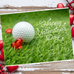 Cartes Pour Fêtes Annuelles Golf Saint Valentin avec balle pour Golfer