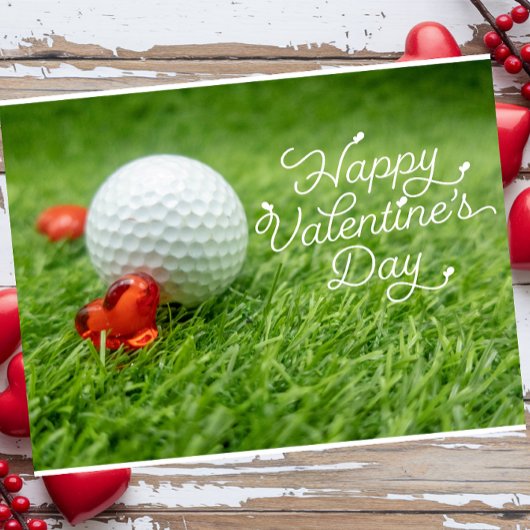 Cartes Pour Fêtes Annuelles Golf Saint Valentin avec balle pour Golfer