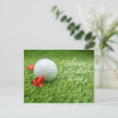 Cartes Pour Fêtes Annuelles Golf Saint Valentin avec balle pour Golfer (Debout devant)