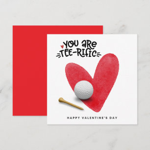 Cartes Pour Fêtes Annuelles Golf Saint Valentin avec balles de golf sur coeur