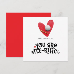 Cartes Pour Fêtes Annuelles Golf Saint Valentin avec balles de golf sur coeur