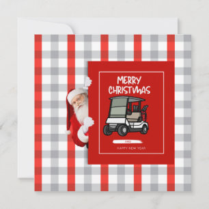 Cartes Pour Fêtes Annuelles Golf Santa Claus avec Golf Panier Joyeux Noël