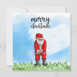 Cartes Pour Fêtes Annuelles Golf Santa Claus est golfeur à Noël