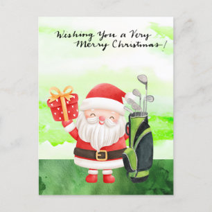 Cartes Pour Fêtes Annuelles Golf Santa Claus Golfer Noël Golf