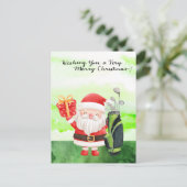 Cartes Pour Fêtes Annuelles Golf Santa Claus Golfer Noël Golf (Debout devant)