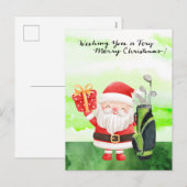 Cartes Pour Fêtes Annuelles Golf Santa Claus Golfer Noël Golf (Devant / Derrière)