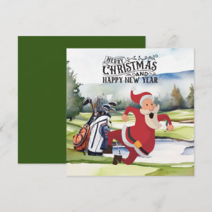 Cartes Pour Fêtes Annuelles Golf Santa Claus golfeur Thème de Noël