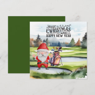 Cartes Pour Fêtes Annuelles Golf Santa Claus golfeur Thème de Noël