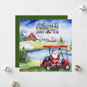 Cartes Pour Fêtes Annuelles Golf Santa Claus pour Noël