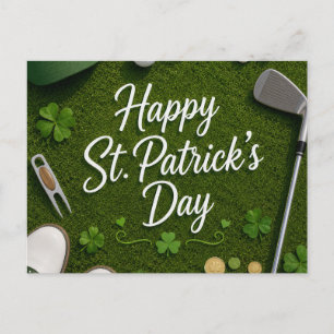 Cartes Pour Fêtes Annuelles Golf St. Patrick avec balle de golf pour golfeur