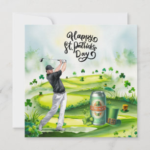 Cartes Pour Fêtes Annuelles Golf St. Patrick jour de l'eau-forte