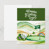 Cartes Pour Fêtes Annuelles Golf St. Patrick's Day Aquarelle (Devant / Derrière)