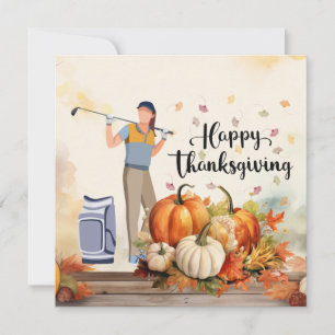Cartes Pour Fêtes Annuelles Golf Thanksgiving Accueil d'automne pour Golfer