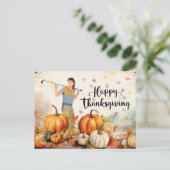 Cartes Pour Fêtes Annuelles Golf Thanksgiving Accueil d'automne pour Golfer (Debout devant)