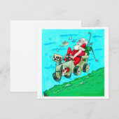 Cartes Pour Fêtes Annuelles Golfcart Père Noël (Devant / Derrière)
