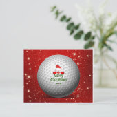 Cartes Pour Fêtes Annuelles Golfer Père Noël, Joyeux Noël (Debout devant)