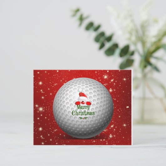 Cartes Pour Fêtes Annuelles Golfer Père Noël, Joyeux Noël (Debout devant)
