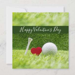 Cartes Pour Fêtes Annuelles Golfeur de la Saint-Valentin avec amour et balle d