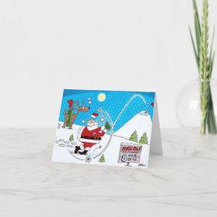 CARTES POUR FÊTES ANNUELLES **GOLFING PÈRE NOËL** DIRE MERRY NOËL & NOUVELLE A