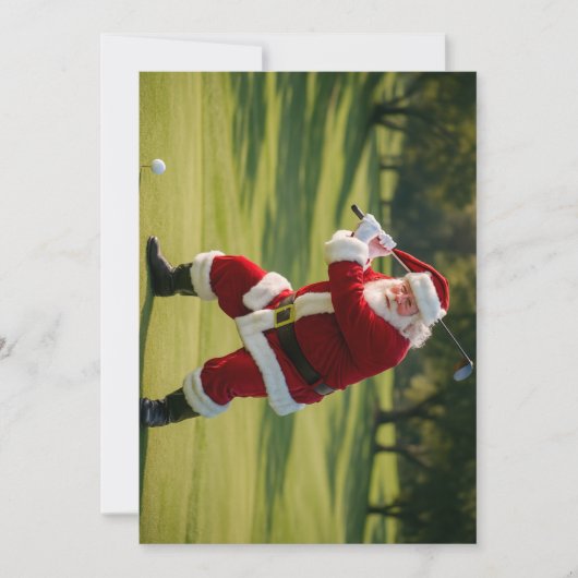 Cartes Pour Fêtes Annuelles Golfing Santa (Devant)