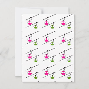 Cartes Pour Fêtes Annuelles Gondoles roses et vertes