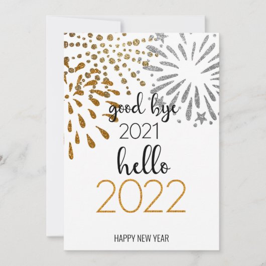 Cartes Pour Fêtes Annuelles Good Bye 2021 Bonjour 2022 | Festive (Devant)