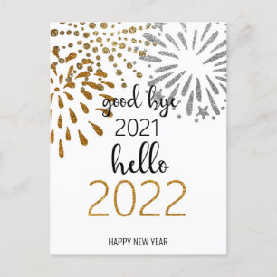 Cartes Pour Fêtes Annuelles Good Bye 2021 Bonjour 2022   Feu de nouvel an Holi