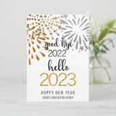 Cartes Pour Fêtes Annuelles Good Bye 2022 Hello 2023 Festive d'affaires Firewo (Debout devant)