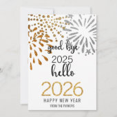 Cartes Pour Fêtes Annuelles Good Bye 2023 Hello 2024 Festive Festive Firework (Devant)
