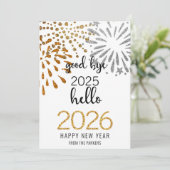 Cartes Pour Fêtes Annuelles Good Bye 2023 Hello 2024 Festive Festive Firework (Debout devant)