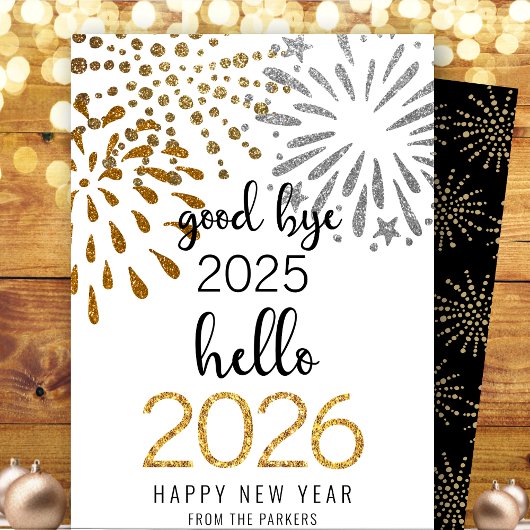 Cartes Pour Fêtes Annuelles Good Bye 2023 Hello 2024 Festive Festive Firework