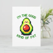 Cartes Pour Fêtes Annuelles Good Fat Avocado - Drôle Pixel Art Conception alim (Debout devant)