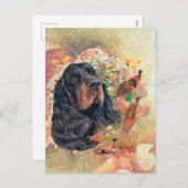 Cartes Pour Fêtes Annuelles Gordon setter avec faisans, Art (Devant / Derrière)