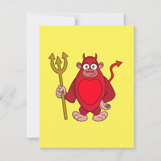 Cartes Pour Fêtes Annuelles Gorille Diable (Devant)
