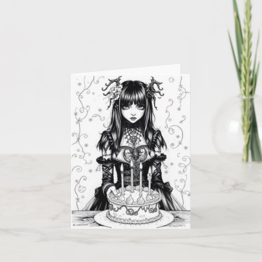 Cartes Pour Fêtes Annuelles Goth Girl (Devant)