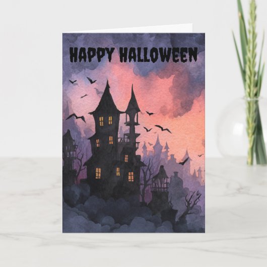 Cartes Pour Fêtes Annuelles Gothic Halloween Scene (Devant)
