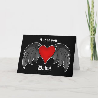 Cartes Pour Fêtes Annuelles Gothique coeur ailé romantique Saint Valentin