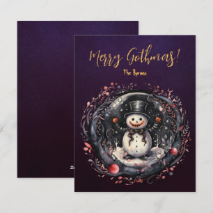 Cartes Pour Fêtes Annuelles Gothique Snowman Xmas