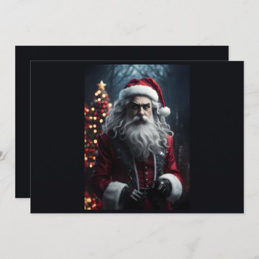 Cartes Pour Fêtes Annuelles Gothique sombre Père Noël Alternative Noël (Devant / Derrière)