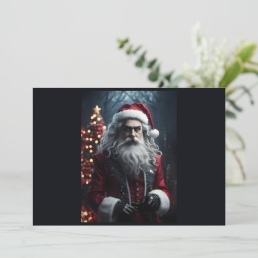 Cartes Pour Fêtes Annuelles Gothique sombre Père Noël Alternative Noël (Debout devant)