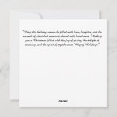 Cartes Pour Fêtes Annuelles Grâce de Noël paisible (Dos)