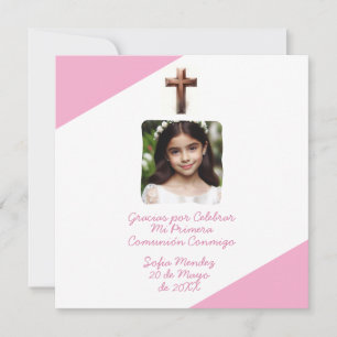 Cartes Pour Fêtes Annuelles Gracias por Celebrar Mi Primera Comunión con Foto