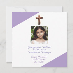 Cartes Pour Fêtes Annuelles Gracias por Celebrar Mi Primera Comunión con Foto