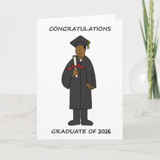 Cartes Pour Fêtes Annuelles Graduation 2026 African American Male Holiday Card